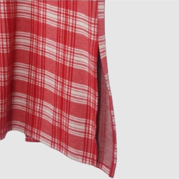 Zara》 Trafaluc Red & White Plaid Tunic Style Top NWOT - Picture 3 of 7